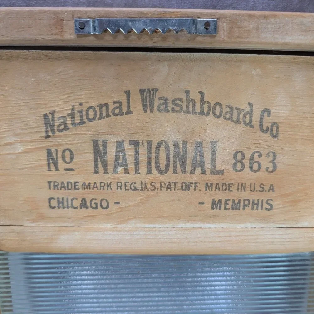 National Washboard Co No 863 The Glass King Lingerie Wash Board Wooden Frame